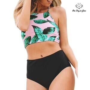 Geek Lighting High Waist Floral Bikini Swimsuit Size S